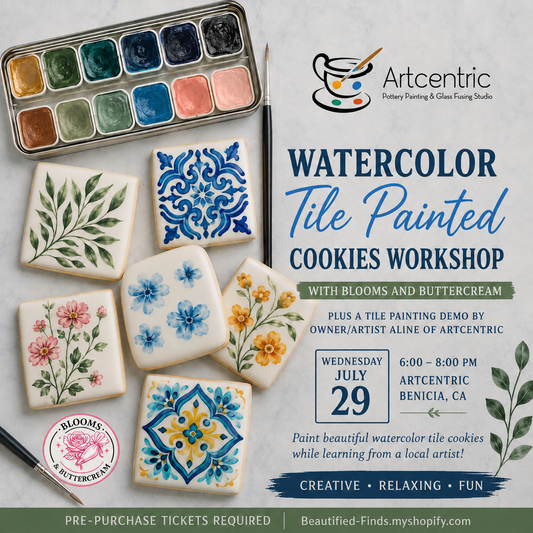 Painted Watercolor Cookies - Artcentric, Benicia 7/29