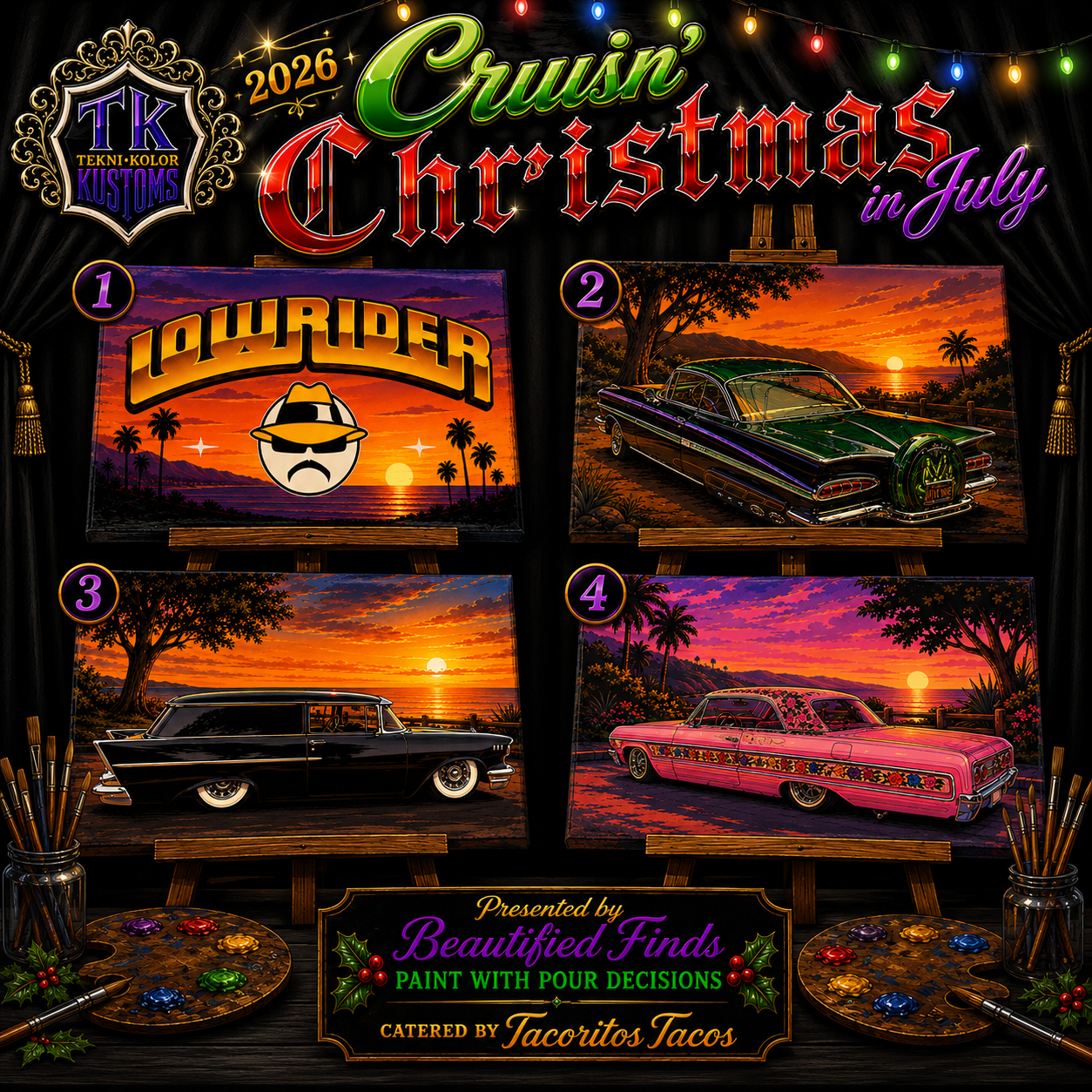 Cruisin’ Christmas Paint Party - Christmas in July Teknikolor 7/31