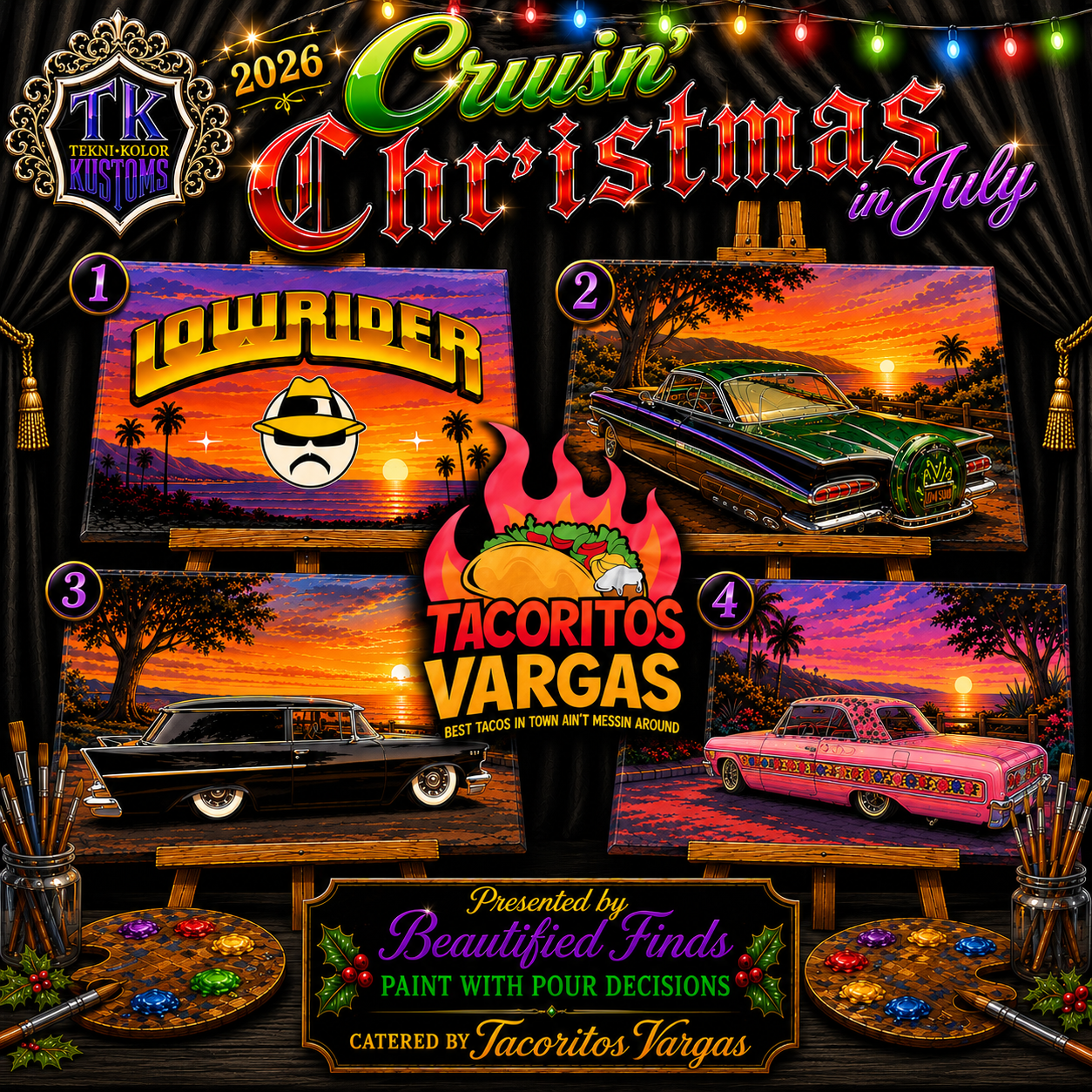 Cruisin’ Christmas Paint Party - Christmas in July Teknikolor 7/31
