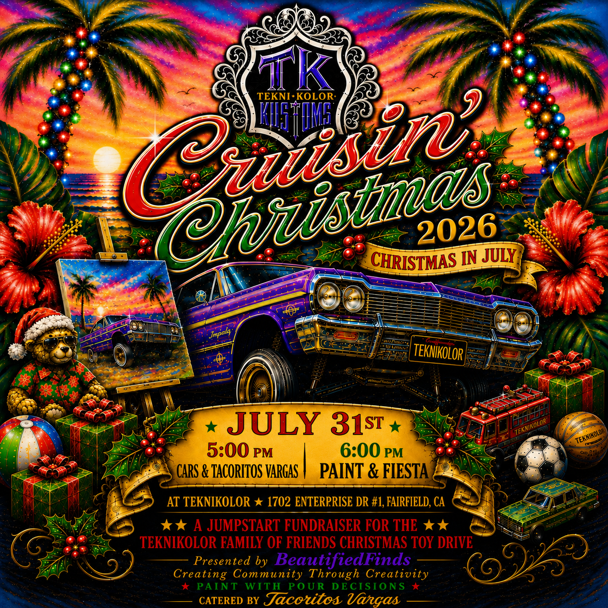 Cruisin’ Christmas Paint Party - Christmas in July Teknikolor 7/31