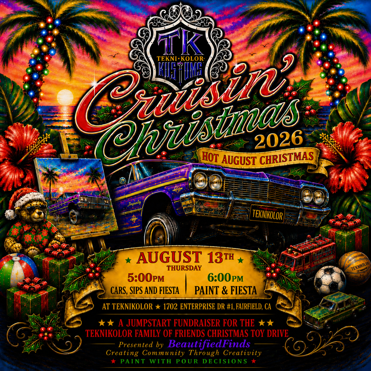 Cruisin’ Christmas Paint Party - Hot August Christmas Teknikolor 8/13